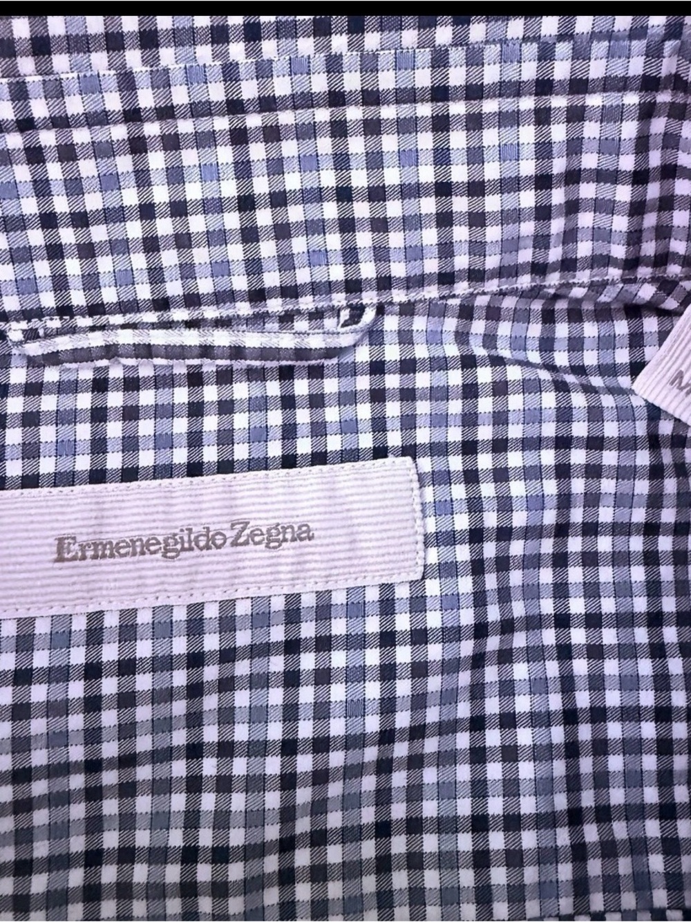 $325 ERMENEGILDO ZEGNA Shirt Mens M Button Down Gingham Check Cotton Turkey EUC - Picture 7 of 16
